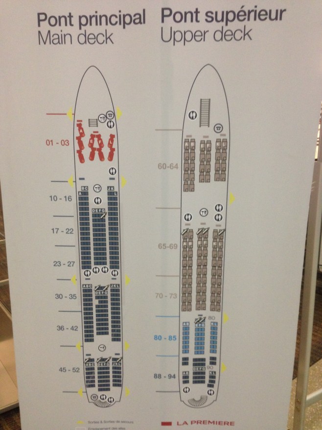 The Sating Arrangement on the Double Decker Air France