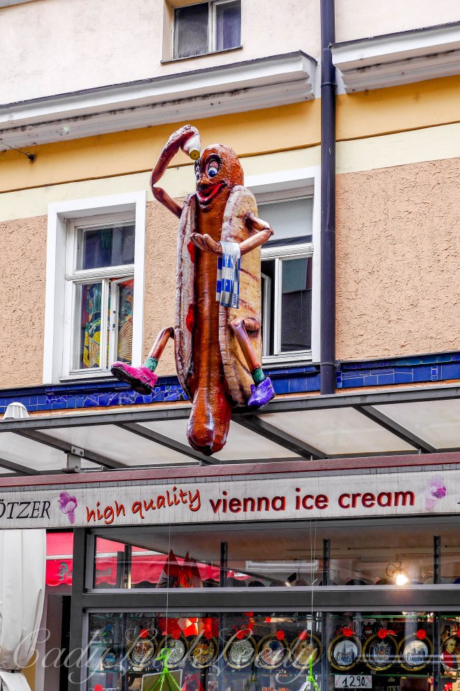 Quirky Restaurant in Hundertwasser Neighborhood, Vienna, Austri