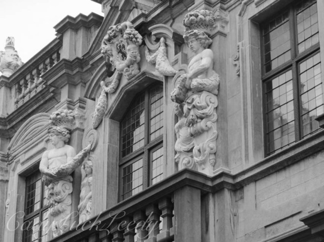 Stonework in Black and White, Bruges, Belgium