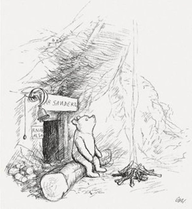Pooh in an Illustration by E. H. Shepard.