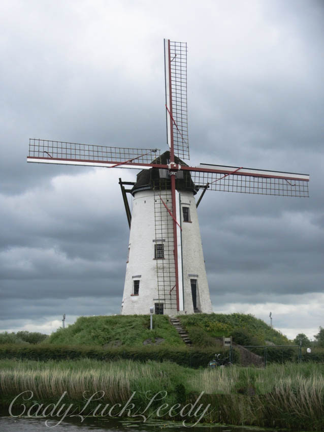 A Windmill Along the Canal in Damme, Belgium