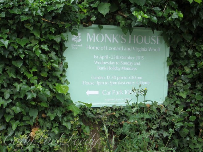 Sign at Monk's House, Rodmell, Sussex, UK