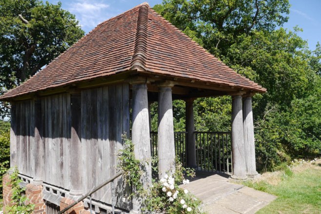 The Boat House along the Moat, Sissinghurst Castle, Kent, UK