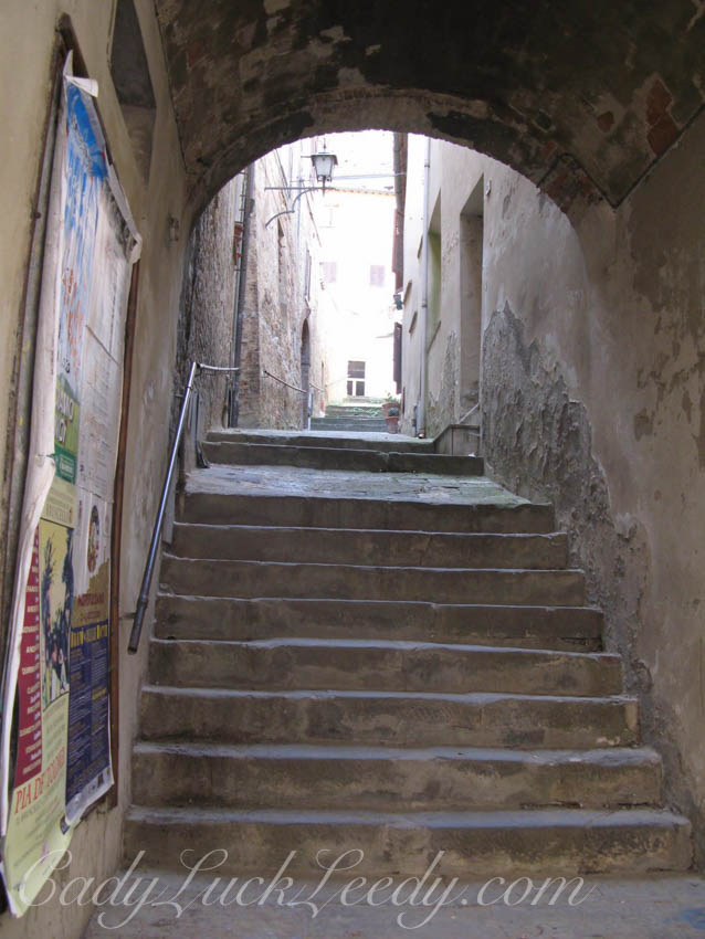 Timberwolfish Walkway in Montepulciano, Italy